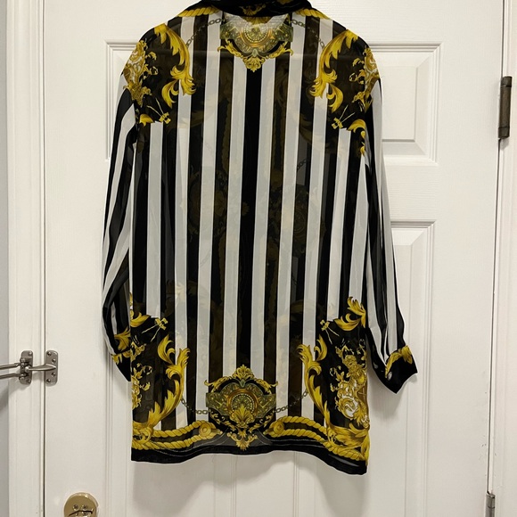 Vintage baroque striped blouse 🖤🤎 - Picture 2 of 6